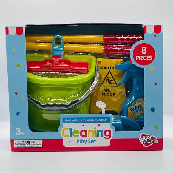 Cleaning Playset- 8 Pcs- NEW - Picture 1 of 5